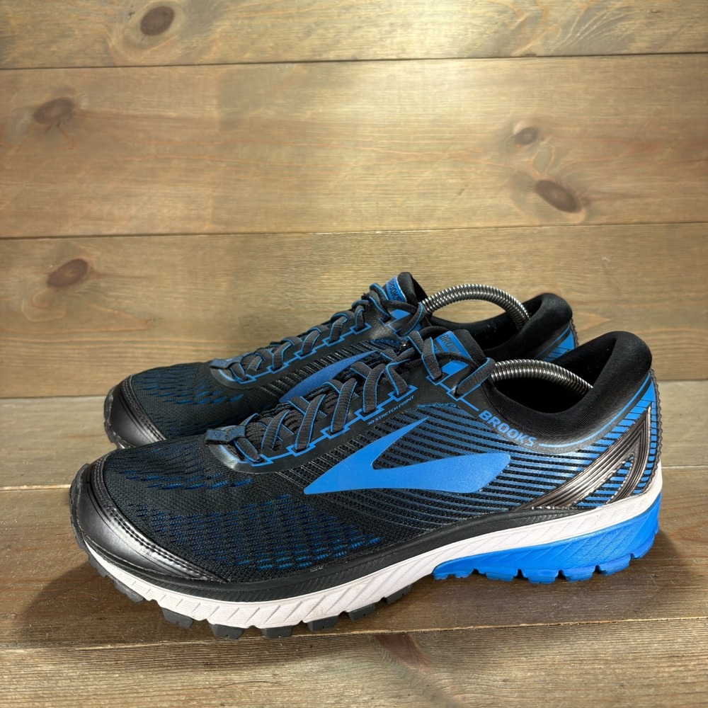 Brooks Ghost 10 Mens size 9.5 shoes Black Blue athletic Lace Up running sneakers